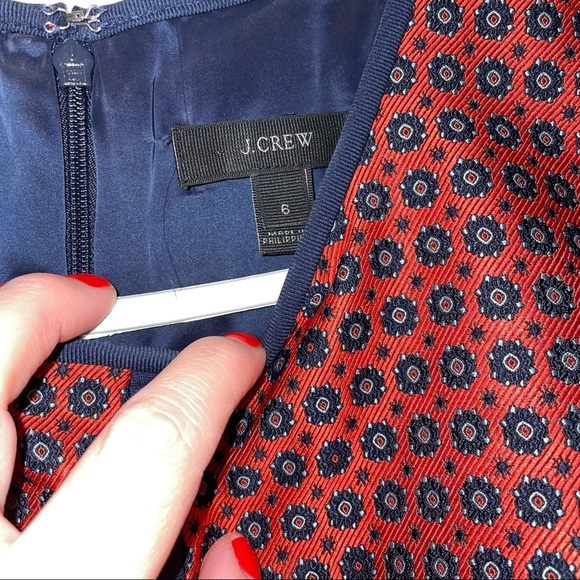 J.Crew Crimson Sheath Dress in Foulard - Picture 8 of 11
